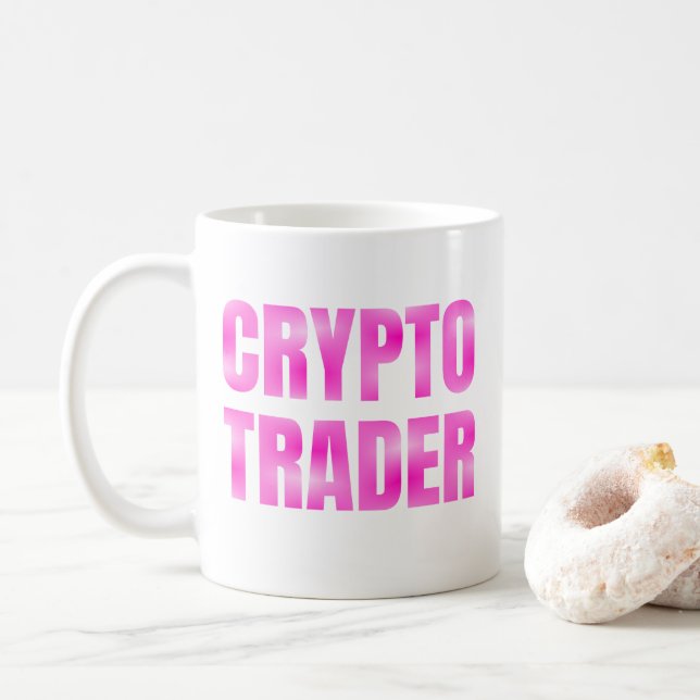 Pink Gradient Crypto Trader Tasse (Mit Donut)