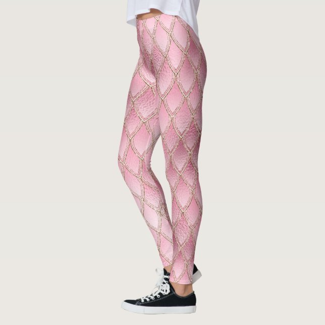 Pink Gradient Dragon skaliert Leggings (Links)