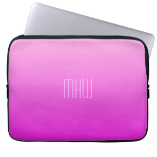Pink Gradient individuelle Laptop-Ärmel für Monogr Laptopschutzhülle