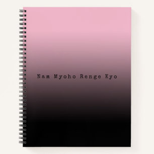 Pink Gradient Nam Myoho Renge Kyo Mantra Black Notizbuch