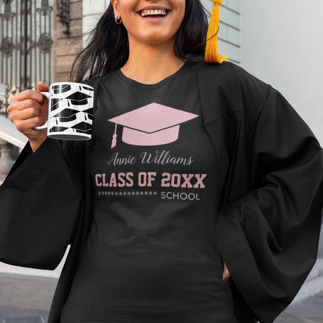 Pink Graduation Cap Class T-Shirt (Von Creator hochgeladen)
