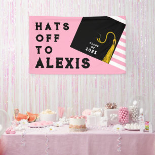 Pink Graduation Party Glückwunschs Banner