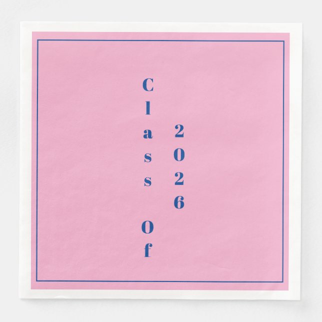  Pink Graduation Party Graduate Class Of 2026 Serviette (Vorderseite)
