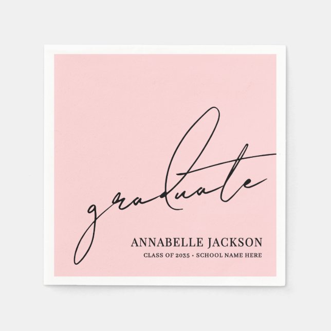 Pink Graduation Serviette (Vorderseite)