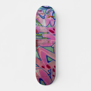Pink graffiti skateboard. skateboard