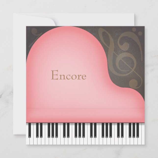 Pink Grand Piano Personalisiert Mitteilungskarte (Vorderseite)