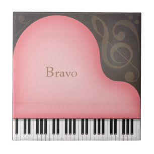 Pink Grand Piano Personalisiert Romantische Musik Fliese