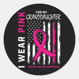 Pink Grandtochter Brustkrebs Bewusstsein Amerika Runder Aufkleber