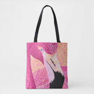 Pink Grapefruit Flamingo Tote Beutel