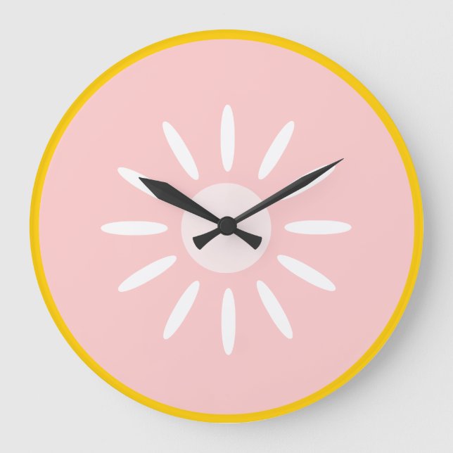 Pink Grapefruit Große Wanduhr (Vorderseite)