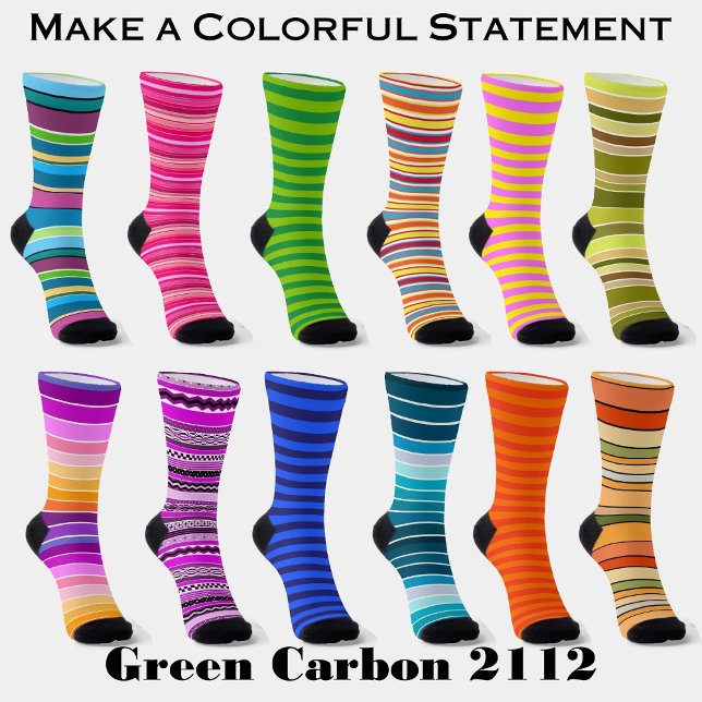 Pink Grapefruit Pink und gelb Streifen Socken (Make a colorful statement with Green Carbon 2112 Striped socks and matching ties.)