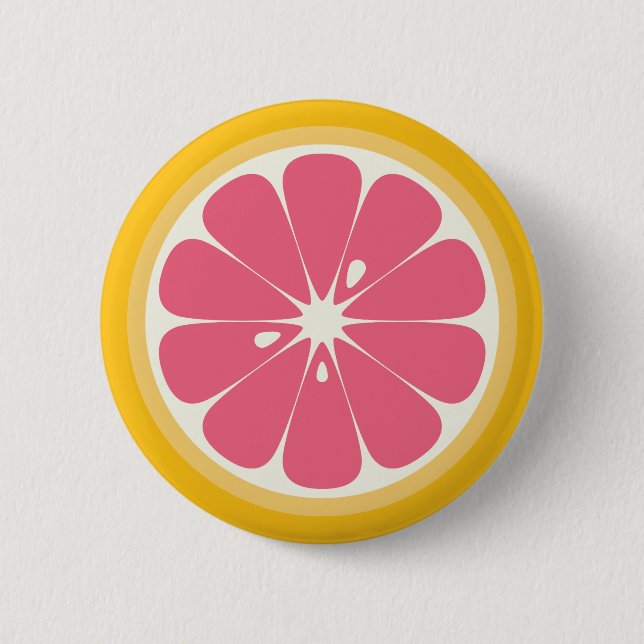 Pink Grapefruit Slice Button (Vorderseite)