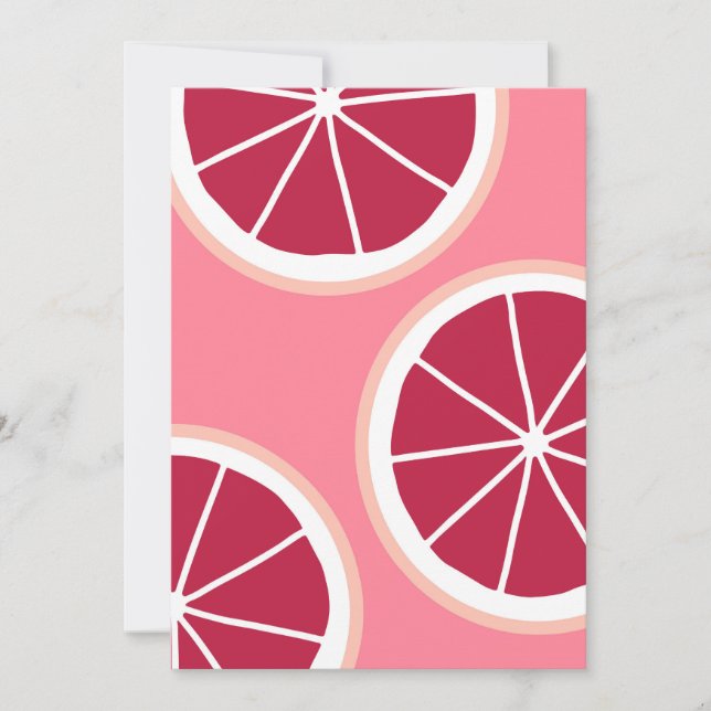 Pink Grapefruit Slice Einladung (Vorderseite)