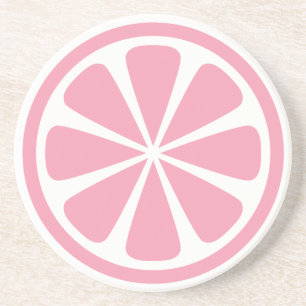 Pink Grapefruit Slice Round Sandstone Coaster Getränkeuntersetzer