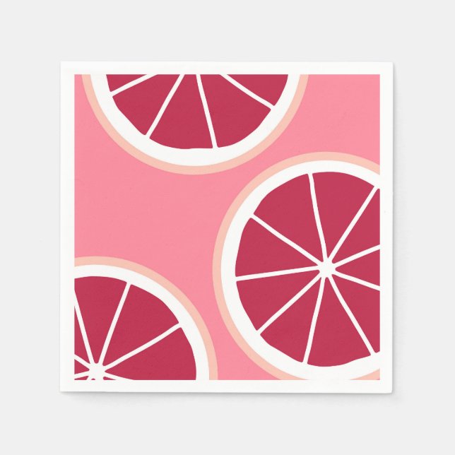 Pink Grapefruit Slice Serviette (Vorderseite)