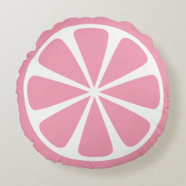 Pink Grapefruit Slice Sommer Rundwurfkissen Rundes Kissen
