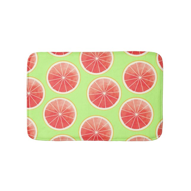 Pink Grapefruit Slices Pattern Badematte (Vorderseite)