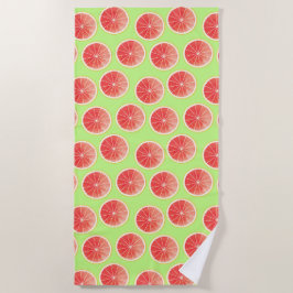 Pink Grapefruit Slices Pattern Strandtuch