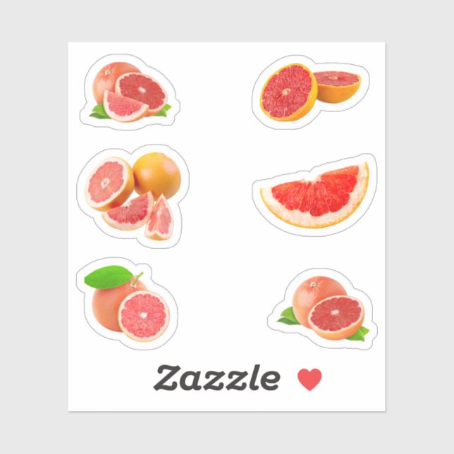 Pink Grapefruit Stickers Aufkleber (Blatt)