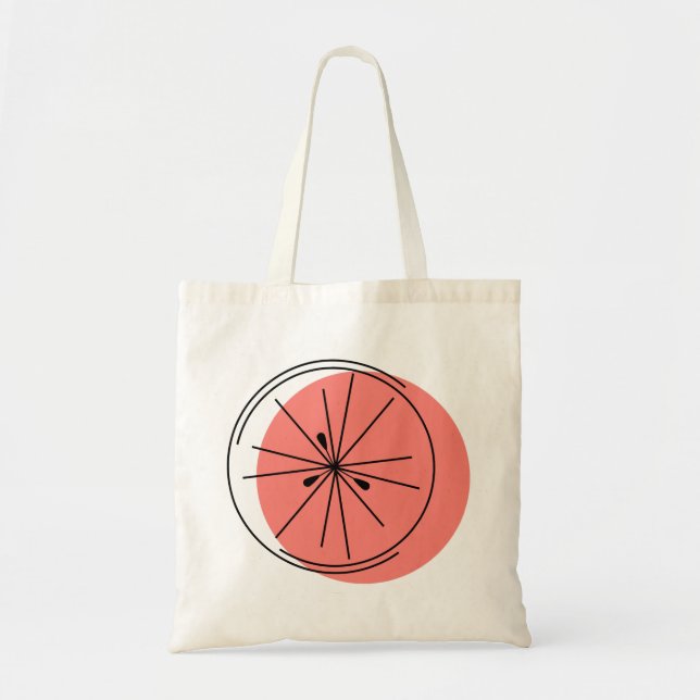 Pink Grapefruit Totbeutel Tragetasche (Vorne)