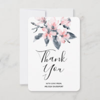 Pink & Grau Blume Classy Watercolor Vielen Dank