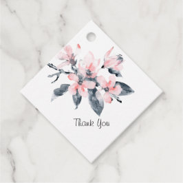 Pink & Grau Blume Classy Watercolor Vielen Dank Geschenkanhänger