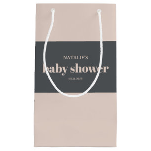 Pink Grau Boho-Typografie-Baby-Shower-Mitbringsel Kleine Geschenktüte