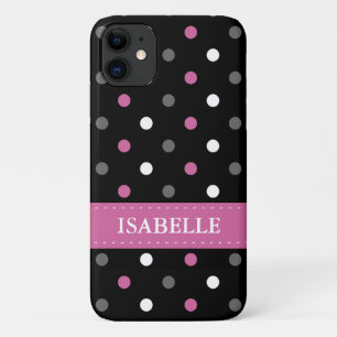 Pink, Grau, Schwarz und Weiß Polka Dot Case-Mate iPhone Hülle