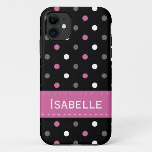 Pink, Grau, Schwarz und Weiß Polka Dot Case-Mate iPhone Hülle