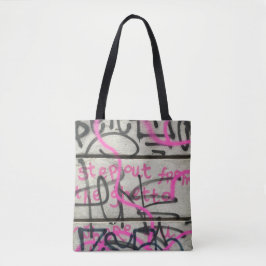 Pink & Grau Urban Graffiti Style Tote Bag