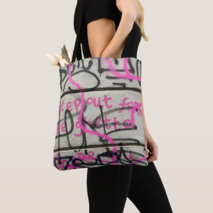 Pink & Grau Urban Graffiti Style Tote Bag