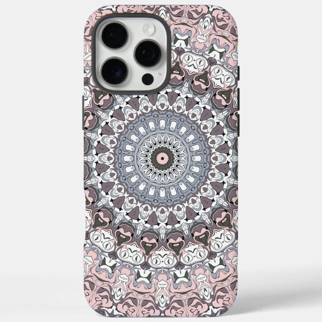 Pink Grau-Weiß-Mandala-Muster Case-Mate iPhone Hülle (Rückseite)