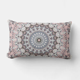 Pink Grau-Weiß-Mandala-Muster Lendenkissen