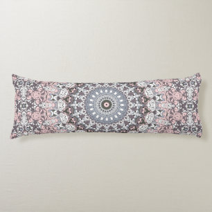 Pink Grau-Weiß-Mandala-Muster Seitenschläferkissen