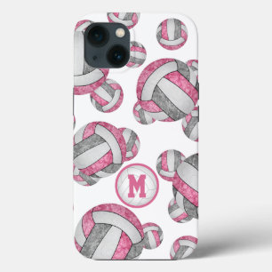 Pink-graue Mädchen Volleyballs Mustergeschenke Case-Mate iPhone Hülle