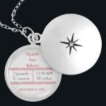 Pink Gray Baby Girl Birth Stats Geschenk für Junge Medaillon<br><div class="desc">Rosa,  graue und rosa Rhinestone auf diesem Geburtsstats Design. Diese Uhrenkette wäre ein großartiges Geschenk für die junge Mutter.</div>