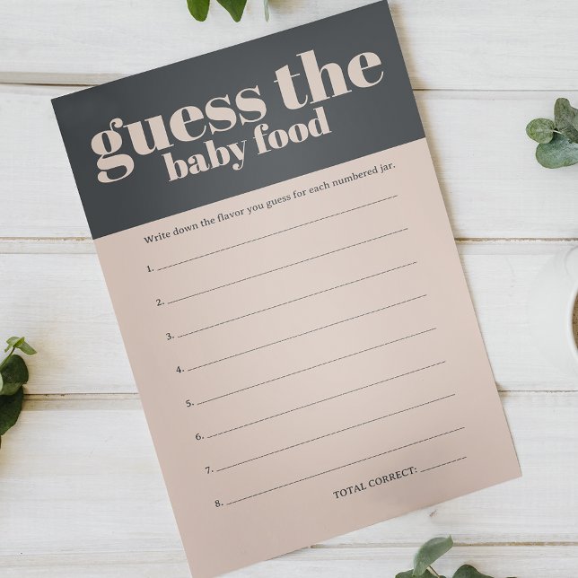 Pink Gray Boho Baby Showdusche Guess Baby Food Gam Flyer (Von Creator hochgeladen)