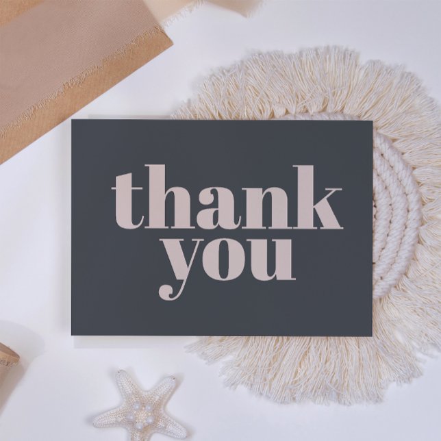 Pink Gray Boho Typografie Baby Showroom Danke (Von Creator hochgeladen)