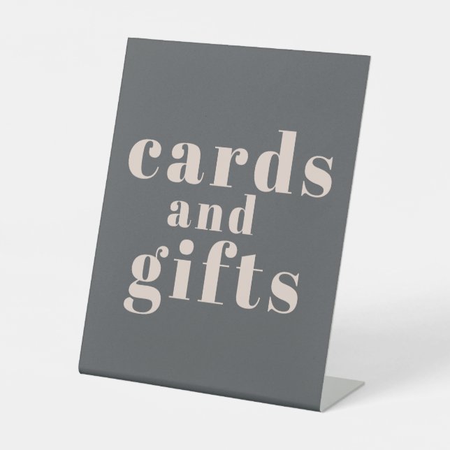 Pink Gray Boho Typografie Kinderduschkarten Gesche Sockelschild (Vorderseite)