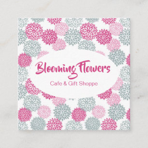 Pink & Gray Dahlia Blume Moderne Visitenkarte