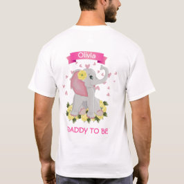 Pink & Gray Elefant "Daddy to Be" Babydusche T-Shirt