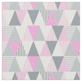 Pink Gray Geometric Triangle Pattern Stoff