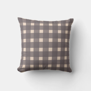 Pink Gray Gingham Pattern Kissen