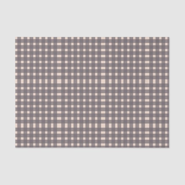 Pink Gray Gingham Pattern Seidenpapier (Vorderseite)