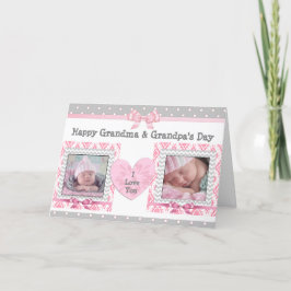 Pink & Gray Grandelterntag "I Liebe You" Karte