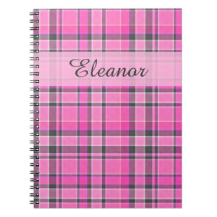Pink Gray Kariert Tartan Notizblock