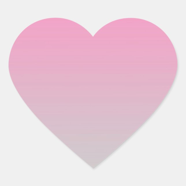 Pink & Gray Ombre Herz-Aufkleber (Vorderseite)