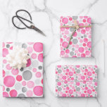 Pink Gray Polka Dots Geschenkpapier Set<br><div class="desc">Die Pfosten sind in Rosa und Grau gehalten,  das Papier ist für jeden Anlass geeignet.</div>