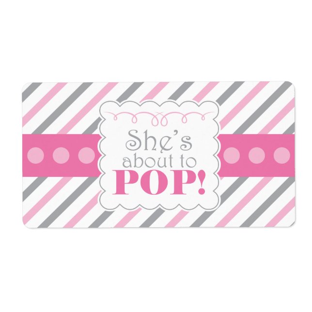 Pink & Gray Sie ist dabei, Wasserflaschen-Etikette (Vorne)