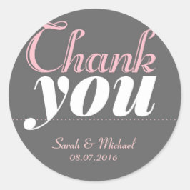 Pink Gray Sweet Typografy Danke Stickers
